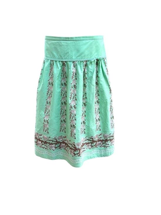 J. Crew Dresses & Skirts - J.Crew Size 12 Mint Green Floral A-Line Cotton Skirt Boho Preppy Cottagecore